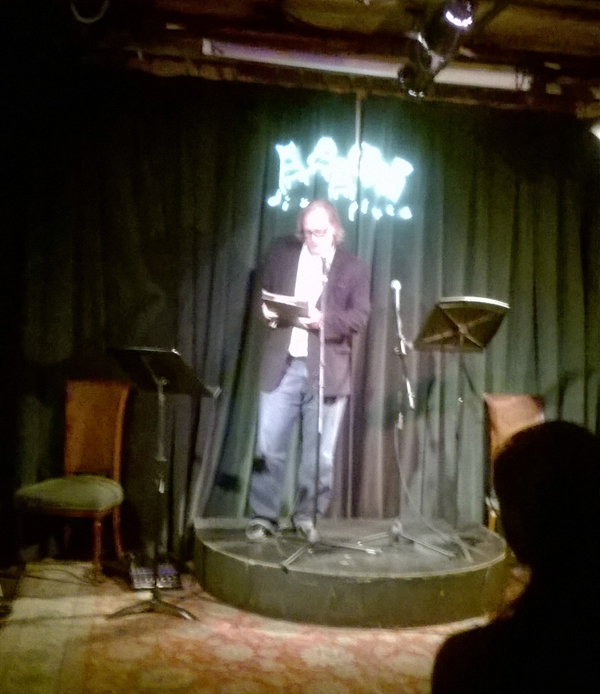 David M Hancock reads from "Tricks Gone Bad" at Divulger Reading series, Dec. 18, 2014 in New York City